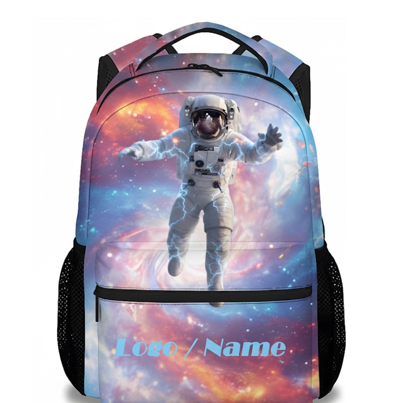 Rucsac unisex, cu temă spațială, din nylon, pentru elevi din învățământul primar, respirabil, impermeabil și cu protecție a coloanei vertebrale