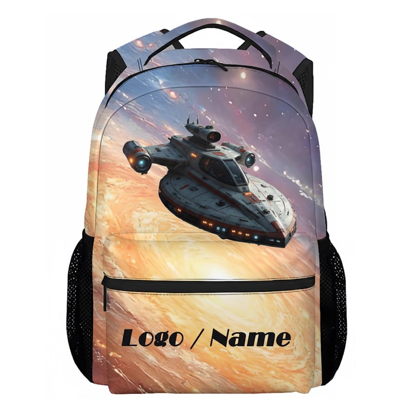 Rucsac unisex, cu temă spațială, din nylon, pentru elevi din învățământul primar, respirabil, impermeabil și cu protecție a coloanei vertebrale