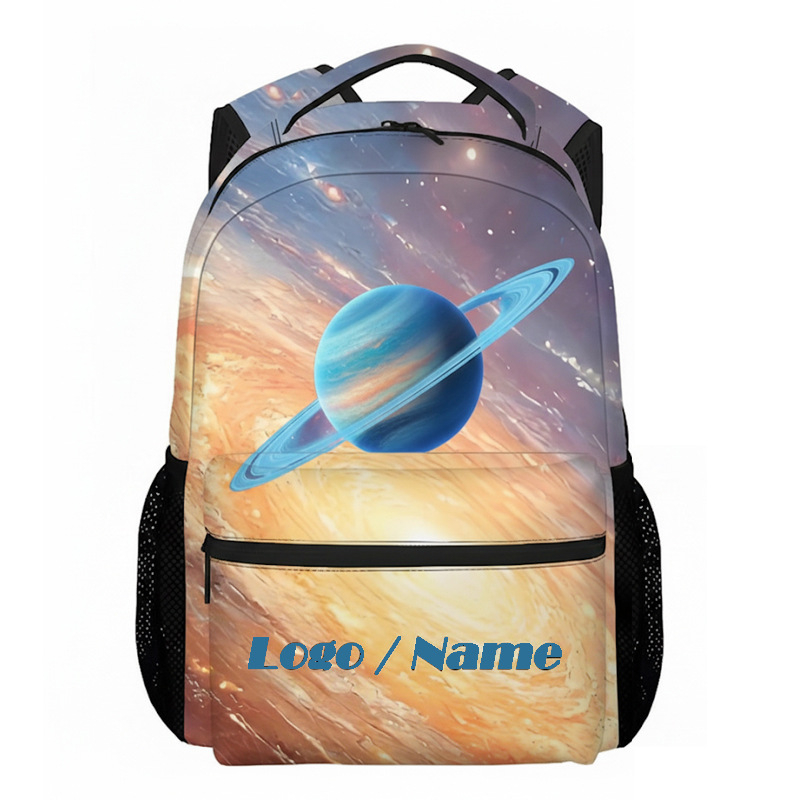 Rucsac unisex, cu temă spațială, din nylon, pentru elevi din învățământul primar, respirabil, impermeabil și cu protecție a coloanei vertebrale