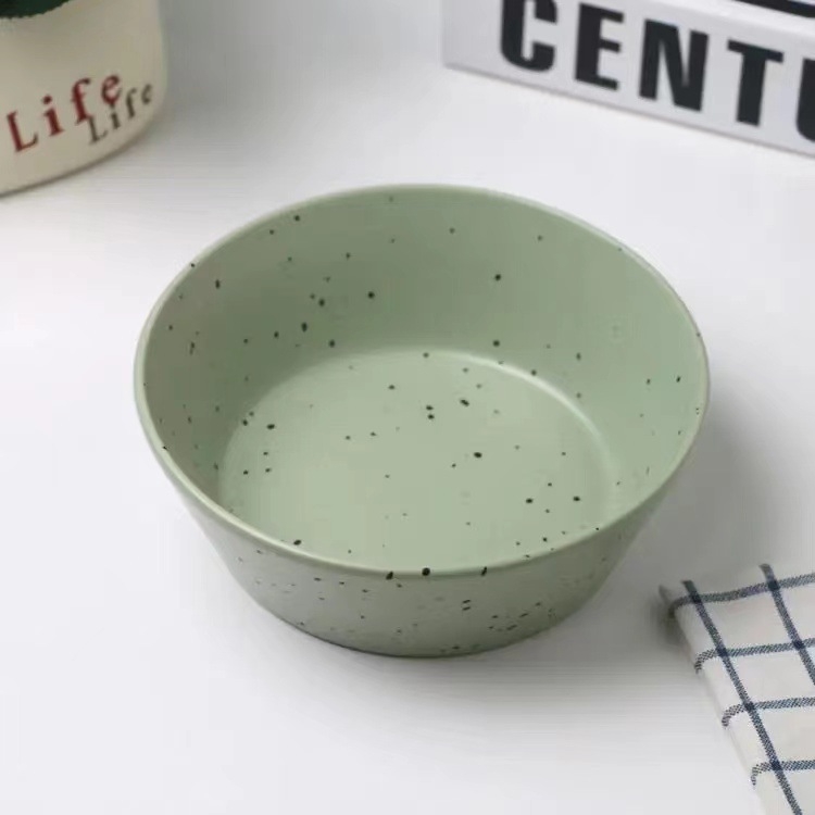 Porcelanska zdjela za doručak s točkastim uzorkom, nordijski stil, okrugli oblik, prikladna za mikrovalnu pećnicu
