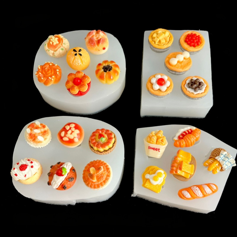 Silikonska forma za hranu za mini hamburgere, hot dog i medvjeđe kekse; nepravilan oblik; pogodna za čokoladu, fondant, tijesto i modeliranje gline