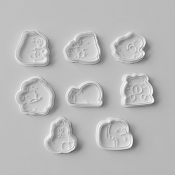 Formă pentru biscuiți PLA — formă neregulată, stil animal cu model jacquard, pentru coacerea biscuiților