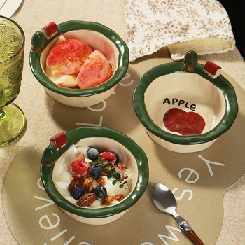 Porcelanska četverokutna zdjela, cartoon motiv, underglaze color, stil light luxury retro