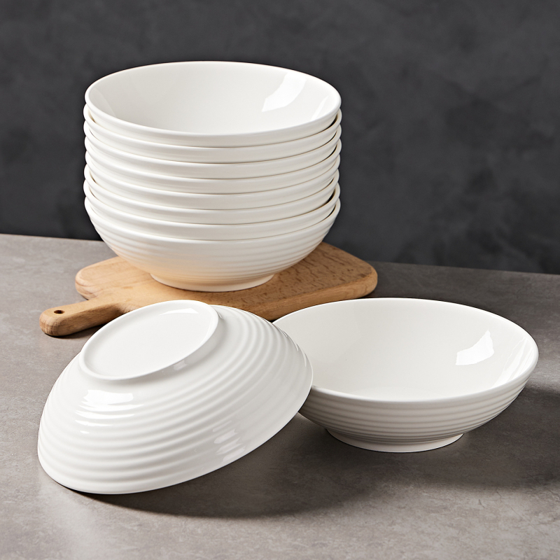 Bol ceramic pentru noodle cu model desen animat, stil Nordic, formă rotundă, compatibil cu microunde