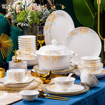 Комплект съдове за хранене от керамика, модерен минималистичен стил, ръчна изработка, възможност за персонализация