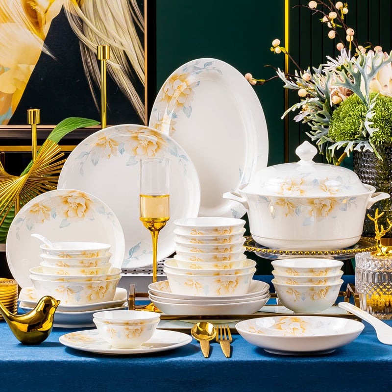 Комплект съдове за хранене от керамика, модерен минималистичен стил, ръчна изработка, възможност за персонализация