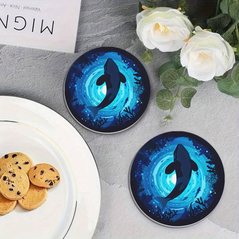 Κυκλικοί δίσκοι ποτών, πολυεστερικό υλικό, νορδικός στυλ, αντιολισθητικό