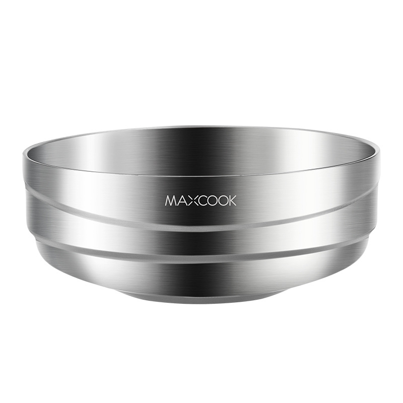 MAXCOOK posuda od nehrđajućeg čelika, jednobojna, okruglog oblika, s brušenom završnom obradom, prikladna za mikrovalnu