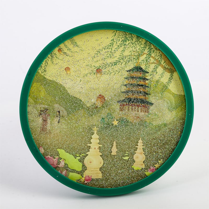 Κυκλικοί ακρυλικοί σουβέρ με σχέδιο κινουμένων σχεδίων και σχέδιο ρευστής άμμου, προστασία από εγκαύματα, θερμική μόνωση και αντιολισθητικό σιλικόνιο κάλυμμα