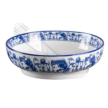 Vas de supă din porțelan, model floral, formă circulară, compatibil cu microunde, personalizabil