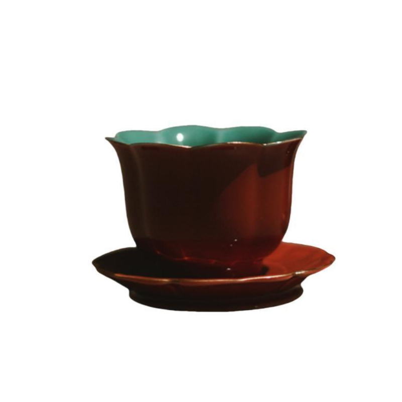 Керамична подложка за чай за церемония, с печатен логотип, опакована в тава