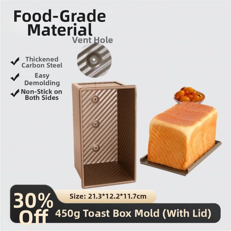 Toastová forma s viečkom, materiál potravinárskej kvality, 450 g kapacita, nelepivá, do rúry