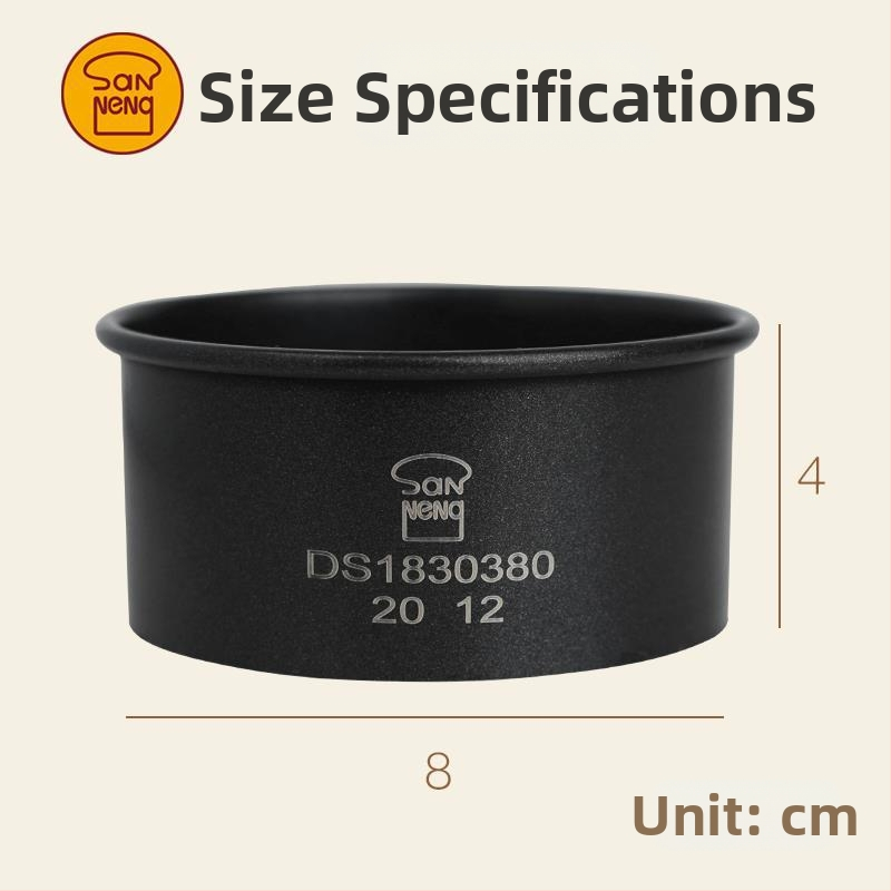 Не залепващ комплект форми за печене: барабанна хлебна форма, пръстен за мус във формата на сливово цвете, шест форми за торти, форми за бананови закуски и бисквитки