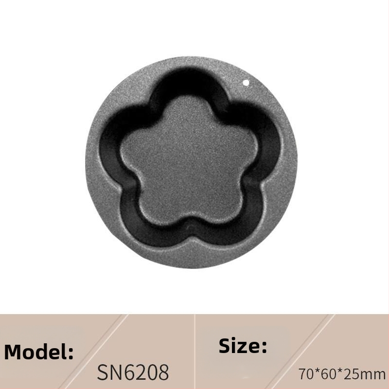 Не залепващ комплект форми за печене: барабанна хлебна форма, пръстен за мус във формата на сливово цвете, шест форми за торти, форми за бананови закуски и бисквитки