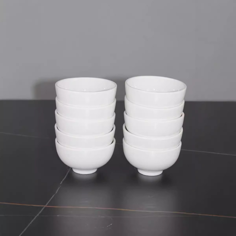 Bijela porcelanska zdjela za rižu za hotele i restorane, zdjela za kašu i juhu, okrugla, promjer 11–12 cm, glazirana
