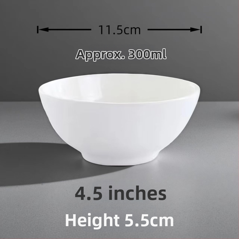 Bijela porcelanska zdjela za rižu za hotele i restorane, zdjela za kašu i juhu, okrugla, promjer 11–12 cm, glazirana