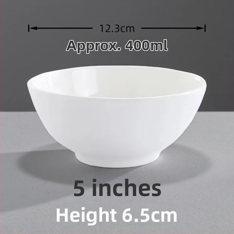 Bijela porcelanska zdjela za rižu za hotele i restorane, zdjela za kašu i juhu, okrugla, promjer 11–12 cm, glazirana