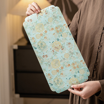 Двустранна чайна подложка от водоустойчива тъкан, китайски дзен стил, подложка за чайник и чаши