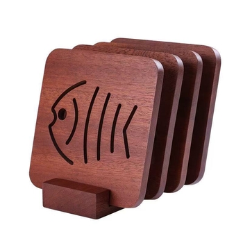 Τετράγωνη ξύλινη θερμοανθεκτική βάση τραπεζιού για πιάτα, ποτήρια και κατσαρόλες