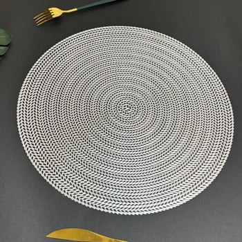 Nordic στρογγυλό χαλάκι πιάτων, αδιάβροχο και ανθεκτικό στο λάδι, πλένεται, PVC ύλικό