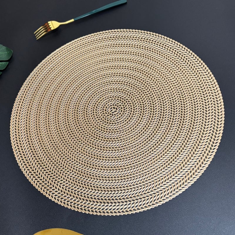 Nordic στρογγυλό χαλάκι πιάτων, αδιάβροχο και ανθεκτικό στο λάδι, πλένεται, PVC ύλικό