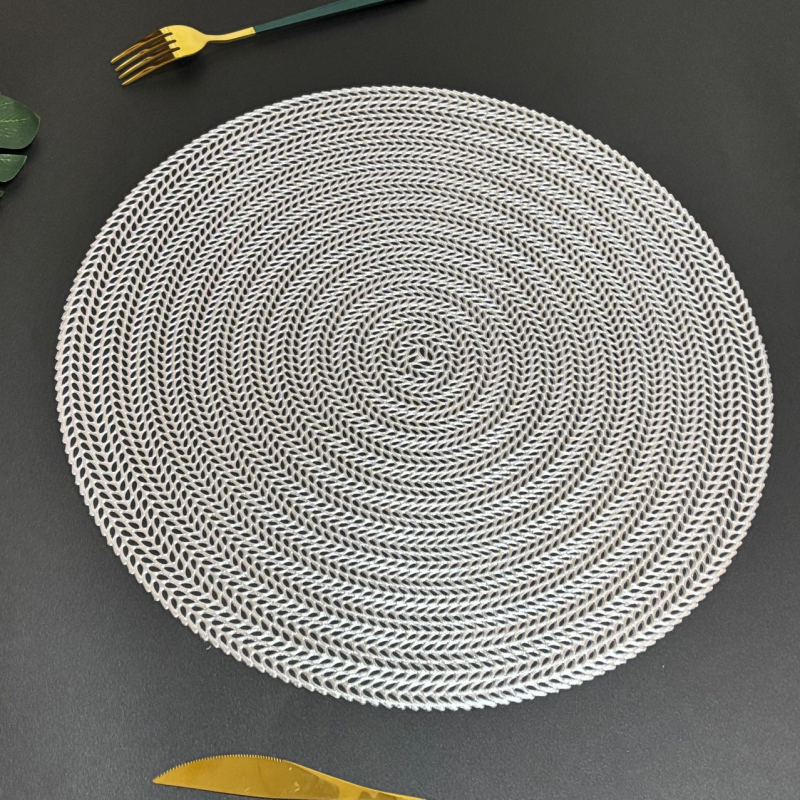 Nordic στρογγυλό χαλάκι πιάτων, αδιάβροχο και ανθεκτικό στο λάδι, πλένεται, PVC ύλικό