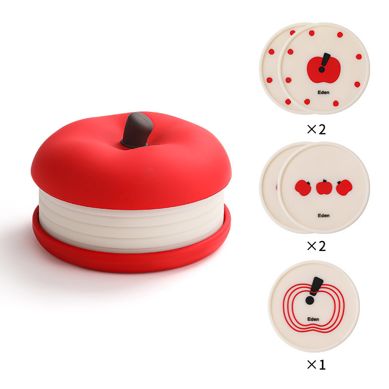 Σετ σουβέρ από σιλικόνη - Καρτούν σχέδιο, Κυκλικό σχήμα, Θερμική αντίσταση, Μοντέρνο μινιμαλιστικό στυλ