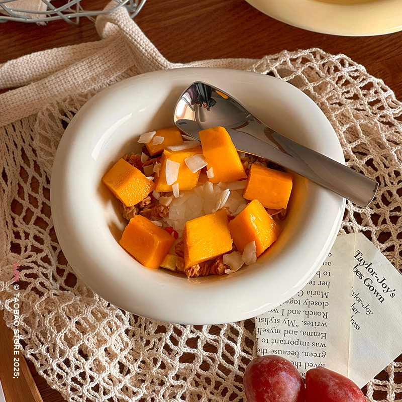 Junbin kerámia tál, kör alakú, mikrohullámú sütőbe tehető, alglazúr színű felület, modern minimalista dizájn