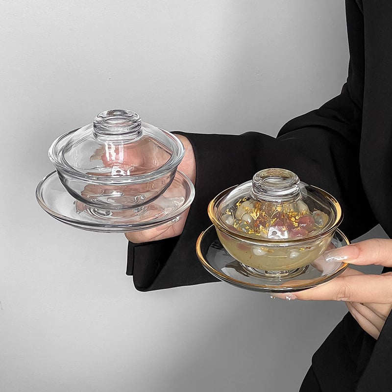 Staklena zdjela za desert Bird's Nest i White Fungus – okrugli oblik, premium staklo, jednostavan stil