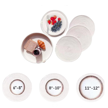 Κυκλική θερμομονωτική επιφάνεια για τραπέζι φαγητού, για ποτήρια και πιάτα, από βαμβακερό σκοινί, μονόχρωμη, μοντέρνο μινιμαλιστικό στυλ