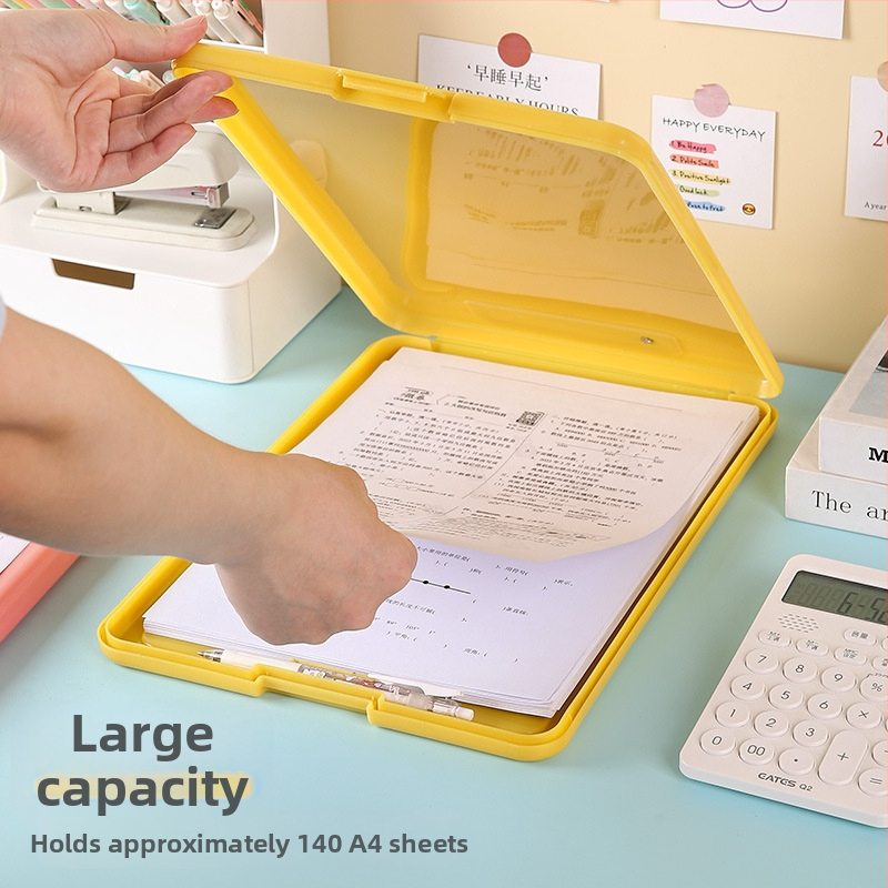 Plastová krabička na dokumenty s klipom, A4 úložný box, PP materiál, model 3723, hrúbka 3 mm, zadná šírka 30 mm, tlač loga možná