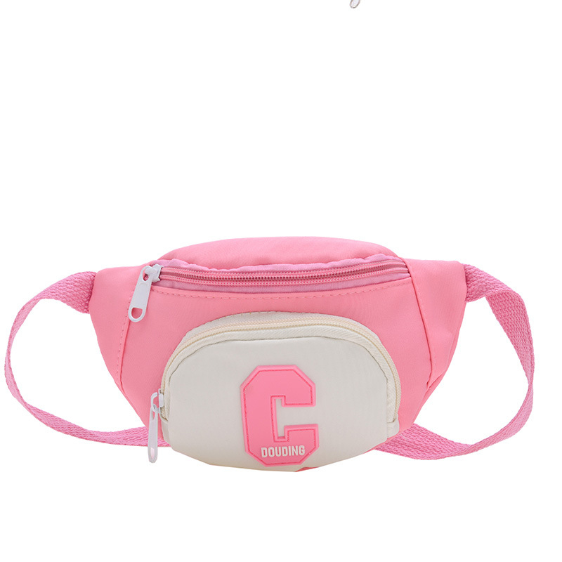 Geantă pentru copii, în stil coreean, crossbody, cu model litere, exterior din nylon și căptușeală poliester