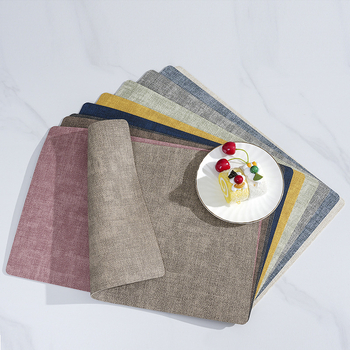 Δερμάτινο τετράγωνο σουπλά τραπεζιού, αδιάβροχο, διπλού στρώματος, ανάγλυφη υφή