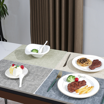 Δερμάτινο τετράγωνο σουπλά τραπεζιού, αδιάβροχο, διπλού στρώματος, ανάγλυφη υφή