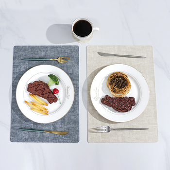 Δερμάτινο τετράγωνο σουπλά τραπεζιού, αδιάβροχο, διπλού στρώματος, ανάγλυφη υφή