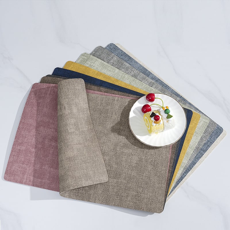 Δερμάτινο τετράγωνο σουπλά τραπεζιού, αδιάβροχο, διπλού στρώματος, ανάγλυφη υφή