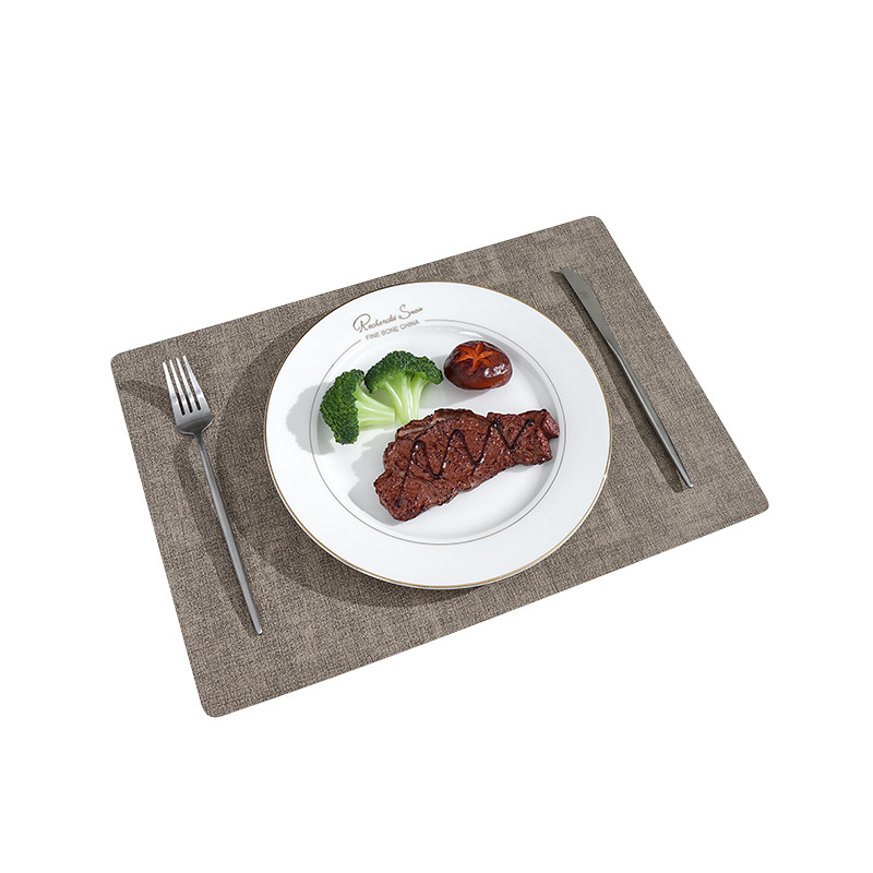 Δερμάτινο τετράγωνο σουπλά τραπεζιού, αδιάβροχο, διπλού στρώματος, ανάγλυφη υφή