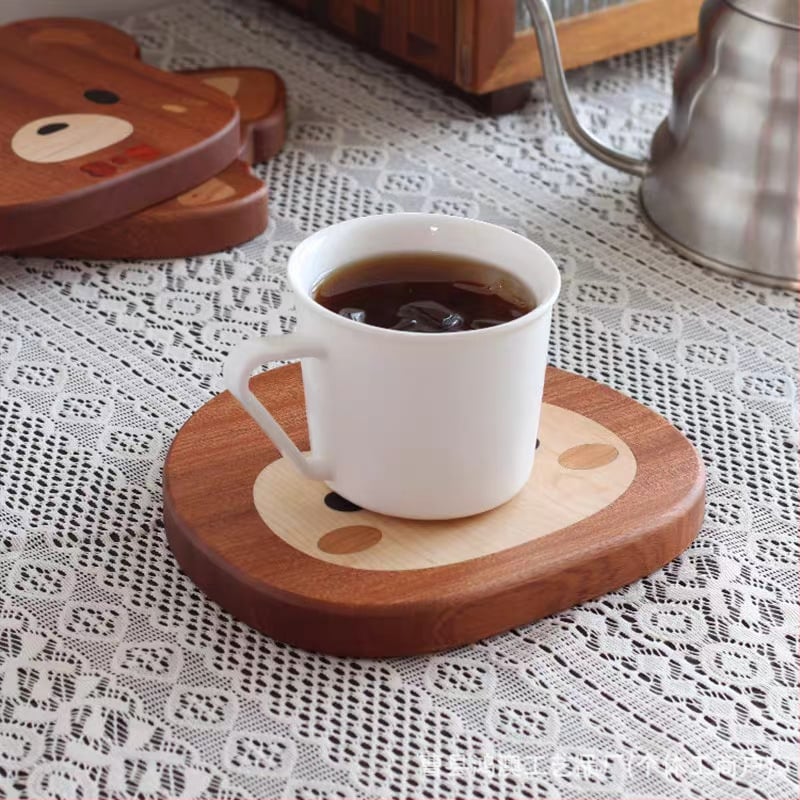 Hong ao μάρκα Ξύλινο σουβέρ για ποτήρι με σχέδιο Shiba Inu, Ξύλο ακακίας, Ακανόνιστο σχήμα, Λανσαρισμένο το 2025