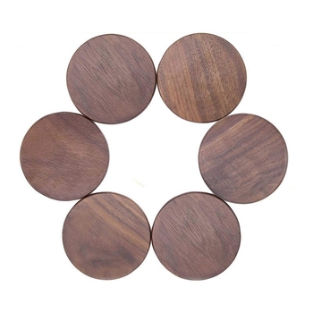 Fa kör alakú alátét teaceremóniához, diófa, szigetelő, logónyomtatás elérhető, testreszabható, Warm Pavilion márka, sor grd, 2024-01-01-es bevezetés