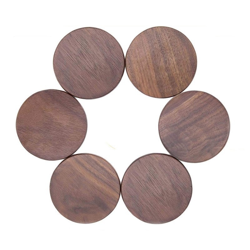 Fa kör alakú alátét teaceremóniához, diófa, szigetelő, logónyomtatás elérhető, testreszabható, Warm Pavilion márka, sor grd, 2024-01-01-es bevezetés
