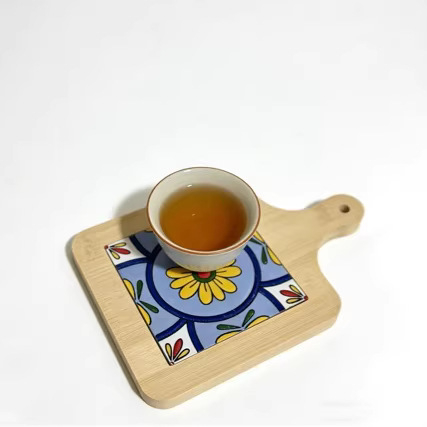 Ξύλινο θερμομονωτικό υπόστρωμα για φλυτζάνια και πιάτα, ιαπωνικού στυλ, τετράγωνο, TB-0828