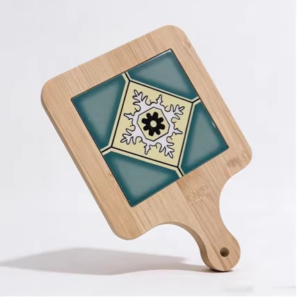 Ξύλινο θερμομονωτικό υπόστρωμα για φλυτζάνια και πιάτα, ιαπωνικού στυλ, τετράγωνο, TB-0828
