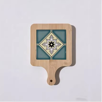 Ξύλινο θερμομονωτικό υπόστρωμα για φλυτζάνια και πιάτα, ιαπωνικού στυλ, τετράγωνο, TB-0828