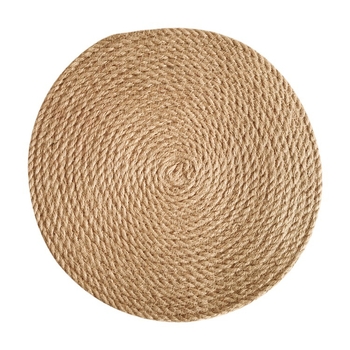 Κυκλική λινή βάση σερβιρίσματος, μονόχρωμη, μάρκα One Grass and One Wood, πρώτης τάξης ποιότητα