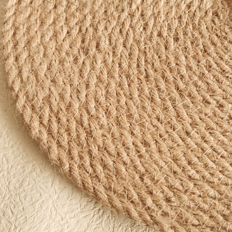 Κυκλική λινή βάση σερβιρίσματος, μονόχρωμη, μάρκα One Grass and One Wood, πρώτης τάξης ποιότητα