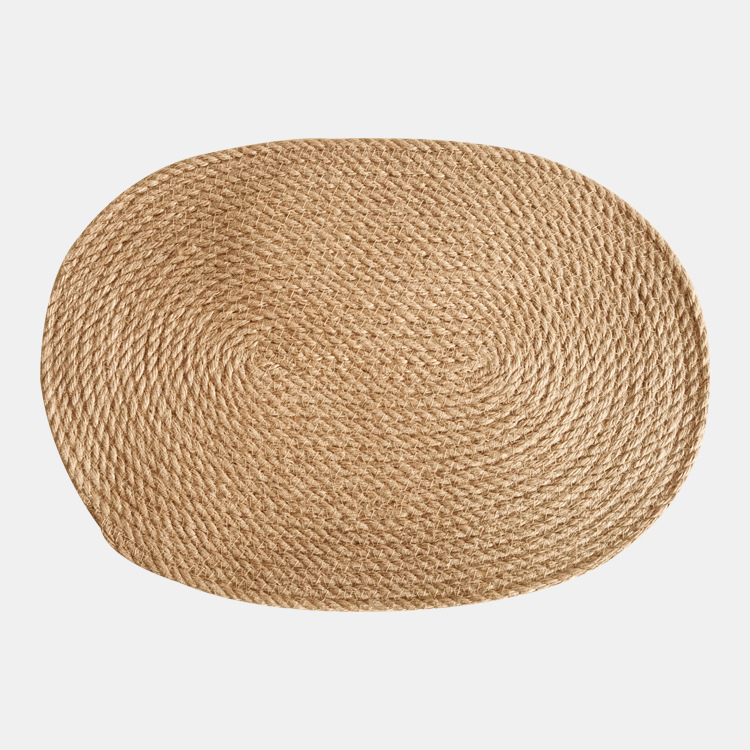 Κυκλική λινή βάση σερβιρίσματος, μονόχρωμη, μάρκα One Grass and One Wood, πρώτης τάξης ποιότητα
