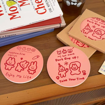 Керамична подложка за чаши – мульт стил, кръгла форма, лято 2025