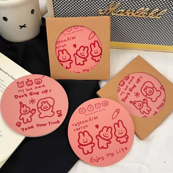 Керамична подложка за чаши – мульт стил, кръгла форма, лято 2025