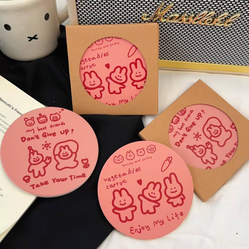 Керамична подложка за чаши – мульт стил, кръгла форма, лято 2025