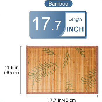 Бамбукова подложка за маса с принт водна трева и цветя, плетена, кръгла/квадратна/неправилна форма, модерен минималистичен стил, биоразградима